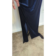Load image into Gallery viewer, Vintage Whimsigoth Dark Navy Velvet Maxi Dress Women's Medium