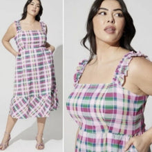 Load image into Gallery viewer, NWT Preppy Pin-Up Mini Poplin Tiered Ruffle Strap Dress Women's Size 10