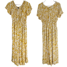 Load image into Gallery viewer, Wide Leg Lightweight Jumper Smocked Waist Pockets Flutter Sleeves Women's L