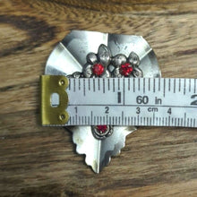 Load image into Gallery viewer, Vintage Art Deco Fur Clip Silver with Red Stones Art to Wear