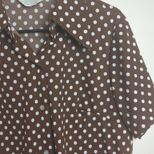 Load image into Gallery viewer, 1970's Vintage Mod Lane Bryant Polkadot Button Down Blouse Women's Size M