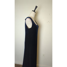 Load image into Gallery viewer, Vintage Whimsigoth Dark Navy Velvet Maxi Dress Women's Medium