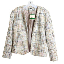 Load image into Gallery viewer, NWT Anne Klein Open Front Shimmering Sequin Tweed Jacket Pastel Women's Size L