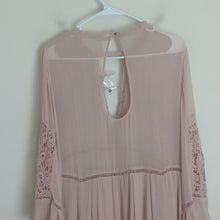 Load image into Gallery viewer, Free People Embroidered Laced Pink Rose Baby Doll Sheer Back Dress Women's M