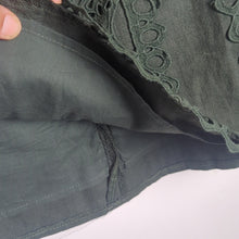 Load image into Gallery viewer, Dinah Crochet Overlay Skirt Khaki Green Women's Size 10