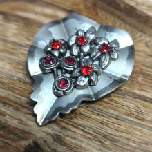Load image into Gallery viewer, Vintage Art Deco Fur Clip Silver with Red Stones Art to Wear