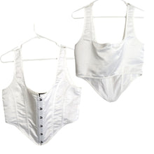Load image into Gallery viewer, Pretty Little Thing White Corset Top Metal Clasp Closure Women's Size 10