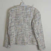 Load image into Gallery viewer, NWT Anne Klein Open Front Shimmering Sequin Tweed Jacket Pastel Women's Size L