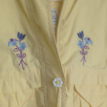 Load image into Gallery viewer, Vintage Hooded Jacket with Floral Embroidery & Buttons Checkered Lined Girls 4T