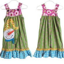 Load image into Gallery viewer, La Jenn's Romper Snowman Corduroy Bell Bottoms Patchwork Girl 18 Months