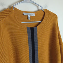 Load image into Gallery viewer, Mustard Yellow Stretch Jersey Ribbed Knit Sweater Women's Size XL