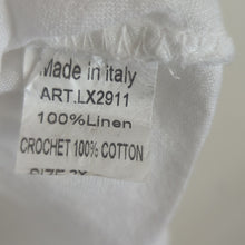 Load image into Gallery viewer, Made In Italy 100% Linen Pullover Top Semi-Sheer Women's Size 2X