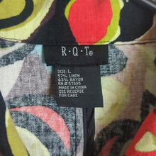 Load image into Gallery viewer, Retro Funky Artsy Button up Linen Blend Cropped Blazer Women's Size Large