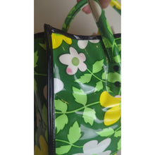 Load image into Gallery viewer, Vintage 70's Hippie Floral Vinyl Tote Bag Handbag Medium