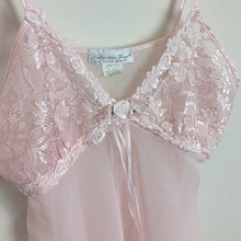 Load image into Gallery viewer, Y2K Vintage Coquette Pink Lace & Embroidered Lingerie Top Women's Size Medium