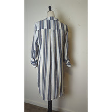 Load image into Gallery viewer, NWT Gauzy Knit Nautical Striped High Low Coastal Cowgirl Dress Large