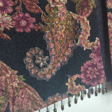 Load image into Gallery viewer, Whimsigoth Cardigan/Jacket Floral Paisley Animal Print Background Jewel Tasseled