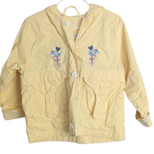 Load image into Gallery viewer, Vintage Hooded Jacket with Floral Embroidery & Buttons Checkered Lined Girls 4T