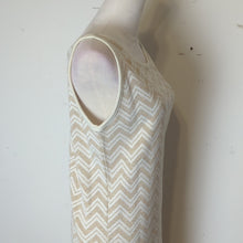 Load image into Gallery viewer, 90's Y2K Chevron Maxi Metallic Shirt Dress Sleeveless Resort Glam Size L