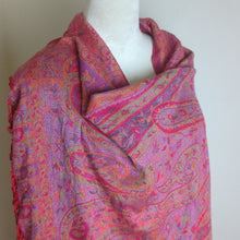 Load image into Gallery viewer, 100% Cashmere Boho Shaw Scarf Coverup Tassels Floral Paisley One Size