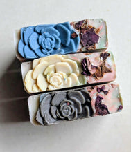 Load image into Gallery viewer, Joy! 4.5 oz Handcrafted Goat Milk & Tallow Soap with Geranium and Peppermint Essential Oil