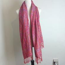 Load image into Gallery viewer, 100% Cashmere Boho Shaw Scarf Coverup Tassels Floral Paisley One Size