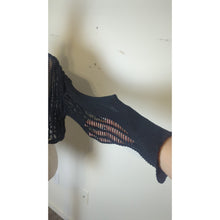 Load image into Gallery viewer, Edgy Y2K Clubwear Knit Fishnet Cropped Top Women's Medium