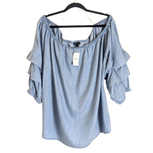 Load image into Gallery viewer, Chambray Boho Top Dramatic Ruffled Sleeves Women Size 22/24