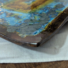 Load image into Gallery viewer, Wabi-Sabi Inspired Studio Pottery Platter Handmade Sculptural Ceramic Art Organic Modern 11x8