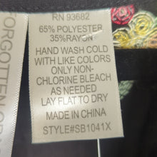 Load image into Gallery viewer, NWOT Colorful Floral Embroidered Black Semi Sheer Shirt Dress Tunic 2X