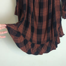 Load image into Gallery viewer, Boho Rustic Western Ruffled Plaid Pullover Top Women's Size Large