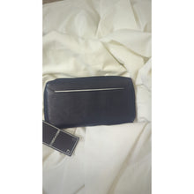 Load image into Gallery viewer, NWT Textured Black Leather RFID Data Safe Wallet Pink Interior