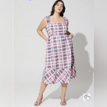 Load image into Gallery viewer, NWT Preppy Pin-Up Mini Poplin Tiered Ruffle Strap Dress Women's Size 10