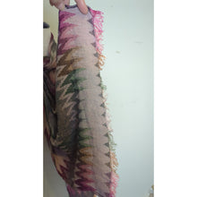 Load image into Gallery viewer, Boho Chic Meets Fairygrunge Chevron Artsy Oversized Scarf Soft with Fringe