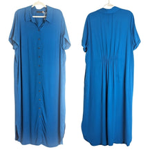 Load image into Gallery viewer, Ambernoon II UPF 30 Maxi Button Down Viscose Shirt Dress Pockets Women's 1X