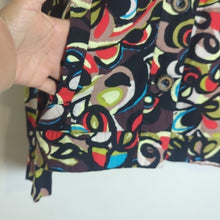 Load image into Gallery viewer, Retro Funky Artsy Button up Linen Blend Cropped Blazer Women's Size Large