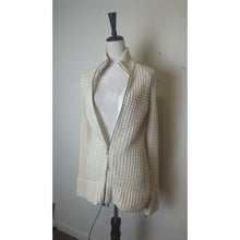 Load image into Gallery viewer, Ski Lodge Minimalist Cozy Waffle Knit Zip Wool Blend Cardigan Women's M*