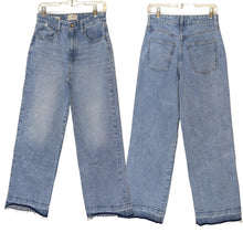 Load image into Gallery viewer, Retro Utility Streetwear High-rise Wide Straight Leg Raw Hem Jeans 6R