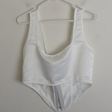 Load image into Gallery viewer, Pretty Little Thing White Corset Top Metal Clasp Closure Women's Size 10