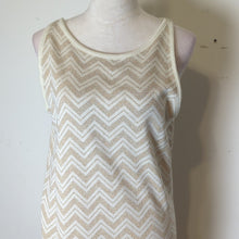 Load image into Gallery viewer, 90's Y2K Chevron Maxi Metallic Shirt Dress Sleeveless Resort Glam Size L