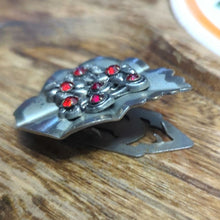 Load image into Gallery viewer, Vintage Art Deco Fur Clip Silver with Red Stones Art to Wear