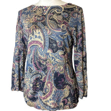 Load image into Gallery viewer, Silk Quite Money Vintage Inspired Paisley Pullover Knit Top Large