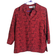 Load image into Gallery viewer, Embroidered Floral Linen Blend Button Down Top/ Shacket Women's Size 14P