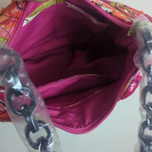 Load image into Gallery viewer, Vintage NWOT Rose Eleanor Shoulder Silk Bag Resin Chain Strap Pink