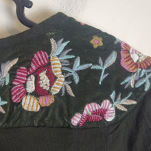 Load image into Gallery viewer, Boho Embroidered Velour Detail Pullover Top Women's Size Large