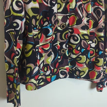 Load image into Gallery viewer, Retro Funky Artsy Button up Linen Blend Cropped Blazer Women's Size Large