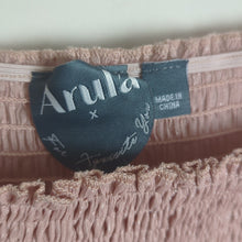 Load image into Gallery viewer, Arura Babydoll Smocked Top with Balloon Netting Sleeves Women's XL