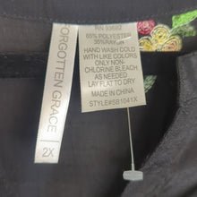 Load image into Gallery viewer, NWOT Colorful Floral Embroidered Black Semi Sheer Shirt Dress Tunic 2X