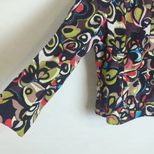 Load image into Gallery viewer, Retro Funky Artsy Button up Linen Blend Cropped Blazer Women's Size Large