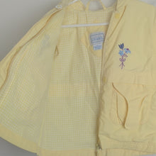 Load image into Gallery viewer, Vintage Hooded Jacket with Floral Embroidery & Buttons Checkered Lined Girls 4T